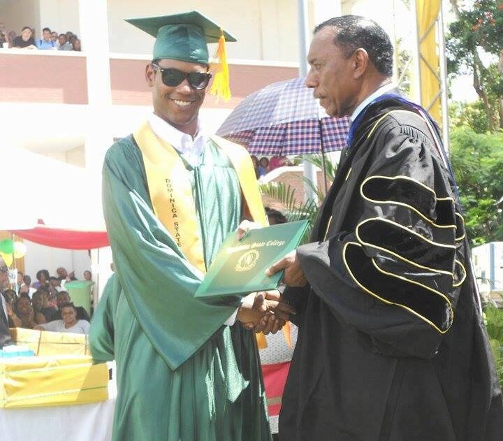 person who is blind accepting diploma